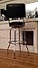 Richardson Seating Swivel Bar Stool with Back Chrome Frame and Seat, Black, 30