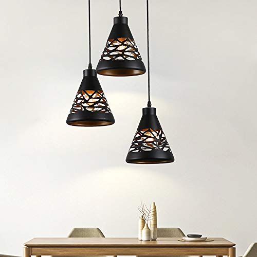 Lumières suspendues E27 rétro fer blanc luminaire salon chambre bar