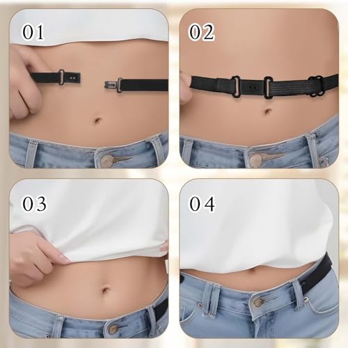 4pcs Adjustable Crop Tuck Band for Shirts,Shirt Tuck Band Women,Shirt Tuck Band Shirt Cropping Band for Jeans Pants Dresses Change The Style of Your Tops3