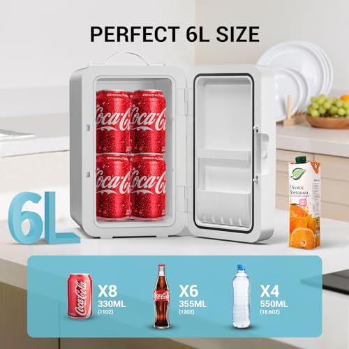 SUAVO-Mini-Fridge-for-Bedroom-Skincare-Fridge-6L8-Cans-Small-Refrigerator-Compact-Refrigerator-110V-AC12V-DC-Portable-Cooler-and-Warmer-for-Skin-Care-Cosmetic-Beverages-Drinks-Office-Dorm-and-Car SUAVO Mini Fridge for Bedroom Skincare Fridge 6L8 Cans Small Refrigerator Compact Refrigerator 110V AC12V DC Portable Cooler and Warmer for Skin Care Cosmetic Beverages Drinks Office Dorm and Car