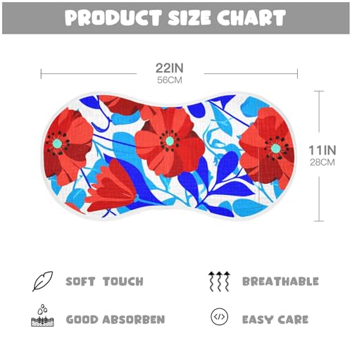 Stylized Poppy Leaves Burp Cloths for Babies Burp Rag Cotton Spit Up Rag for Babies Girls Infants4