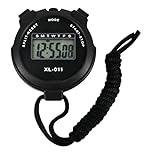 BEHAHAI Digital Sports Stopwatch Timer Stopwatch Large Display Interval Training Timer Outdoor Split Stop Watch Lap Timer Digital Calendar Alarm Clock Referee Watch for Training Running(Black)