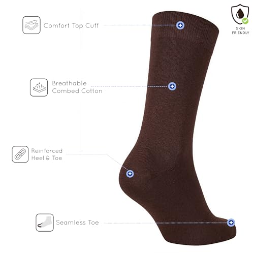 Image of Mysocks Unisex Extra Fine Combed Cotton Crew Socks |5 Pairs Set | Seamless Toe | Make Your Steps Enjoyable