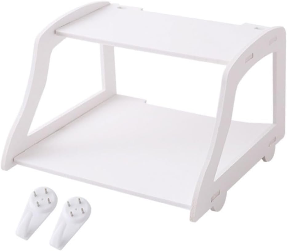 Wall-mounted Router Rack Storage Shelf for Tv Box and Accessories Hollow Design Space-saving Holder for Living and Bedroom White