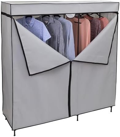 Honey-Can-Do Armário de armazenamento de roupas de guarda-roupa d...