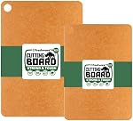 Wood Cutting Boards for Kitchen Dishwasher Safe, Wood Cutting Board, Premium Wood Fiber, Non-Porous, Reversible, Set of 2, Natural Slate