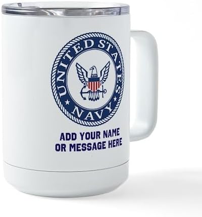 CafePress Custom Personalized US Navy Symbol Personalized 15 oz Stainless Steel Insulated Travel Mug