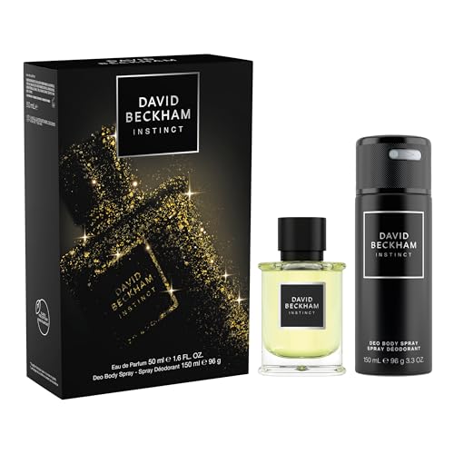 David Beckham Instinct Eau de Parfum and Deo Body Spray Gift Set for Men, Citrus Fougere Fragrance, 50ml, 150ml
