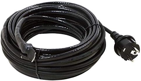 as - Schwabe 20 m Frostschutz-Heizkabel 15W/m, IP44 Spritzwassergeschützt | EIS-Stop-Kabel m Thermostat + Schutzkontaktstecker, 15W/m Wärmekabel ­gegen Frost, selbstregulierend Eis