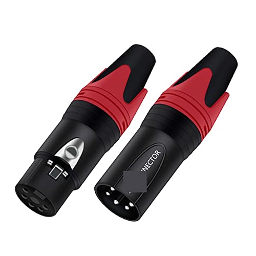 Conector XLR de 5 pines macho y terminal de cable de conector de microfono de 5 polos 10 uds 6