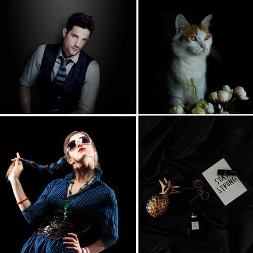 Image of SMILEDRIVE Background Sheet for Photography, Black 100 x 300 cm | PVC PP Material, Washable, Seamless,