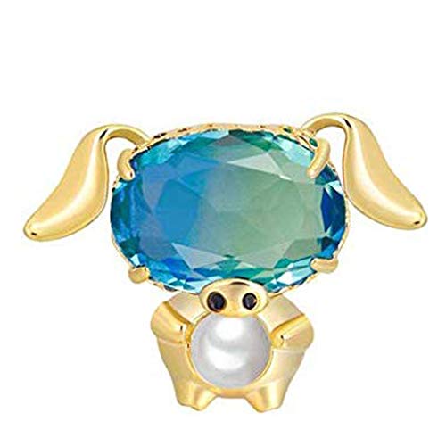 Broche porcelet mignon bleu accessoire bijoux pour robe de soirée