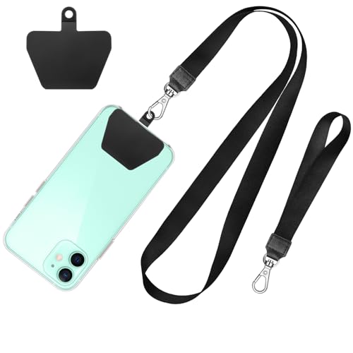 SHANSHUI Phone Lanyard, Neck Wrist Nylon Cell Phone Lanyard, 1 Pcs Tether Pads Compatible with iPhone & All Smartphones in Full Cover Cases