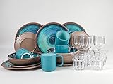Sesua KAMPA Melamin-Set Campinggeschirr Java 24 Teile incl.4X Wein+4X Wasserglas