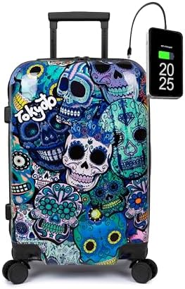 TOKYOTO - Children's Cabin Suitcase Kids Boys Girls Skull Fans Me...