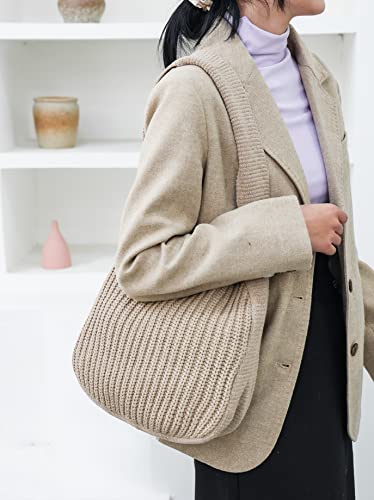 Image of ENBEI Women's Crochet Tote Bag Knit Shoulder bag,Aesthetic Bag,Cute Eco-Friendly Tote for Travel,Daily Use,Gift Box Packaging