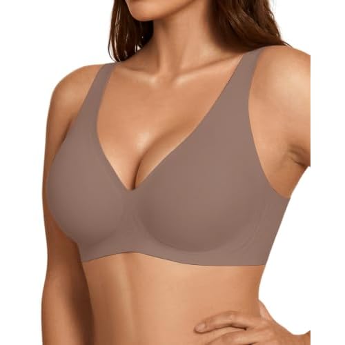 Wireless Seamless Jelly Bra for Women - Deep V Push Up Bras for Womens No Underwire - No Wire Back Support Lift Bralette Small Black