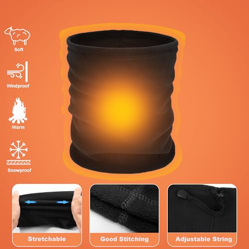 12 Pieces Fleece Neck Warmer For Men Women Winter Neck Gaiter Windproof Face Covering2