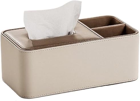Tissue Box Cover Tissue Box with Storage Compartment Square Home Living Room Desktop Pumping Paperchase DispenserBrown