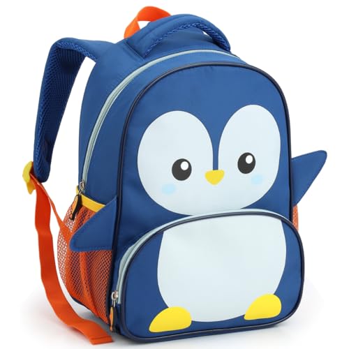Mochila Bolsa Mala Escolar Infantil Bichinhos 3D Creche Pré Fundamental Menino Menina Criança (PINGUIM)