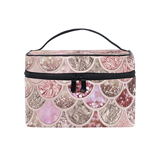 Preisvergleich Produktbild Kosmetiktasche mit Reißverschluss einlagig Mysterious Glitter Mermaid Scales Travel Aufbewahrungstasche Tragbare Make-up Tasche Tasche Organizer Fall für Frauen