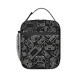 FUABJPOI Video Game Controller Insulated Lunch Bag - Reusable Lunch Box - Portable Lunch Tote For Wo