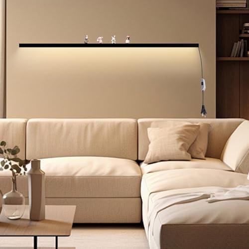 Apliques de pared LED con interruptor negro de 40cm luz cálida para salón 7