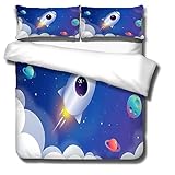 ZSDFPW Funda nórdica Impresa en 3D Azul Blanco Verde Cielo 