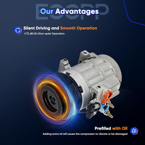 Image of ECCPP AC Compressor for Ford Explorer for Mercury Mountaineer 2006-2010 | Fast Cooling AC Compressor with Clutch(Not Without Rear AC)