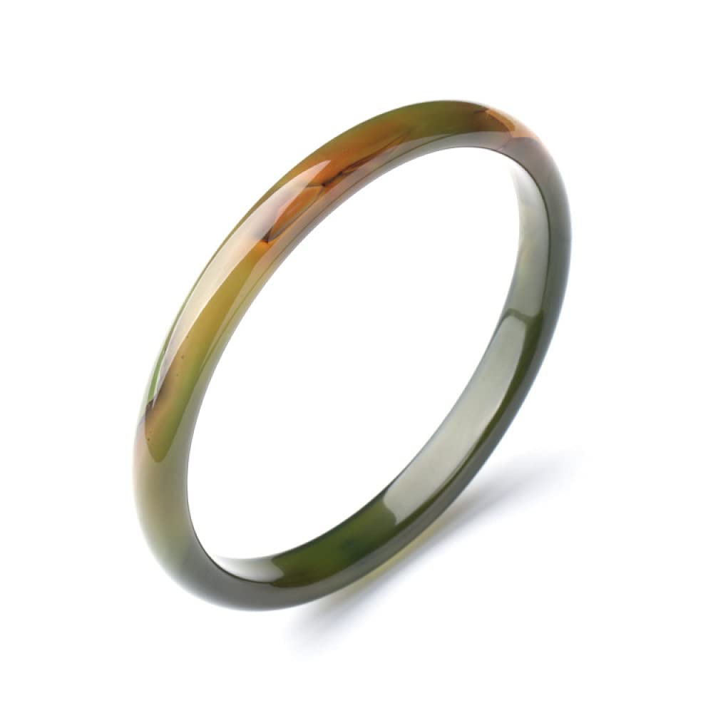 LNNSHX Damen-Jade-Armreif, jadefarbener Jade-Armreif, grasgrüner, dünner Achat-Mädchen-Armreif, Schmuck, Glück bringen, mit Schmuckschatulle, 54–62 mm, 56 mm (54 mm).