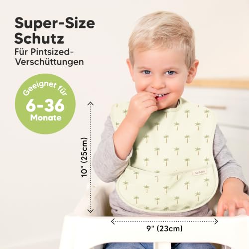 3er-Pack Lätzchen Baby Wasserdicht zum Essen mit Auffangschale (Roarsome) – Ansicht 3