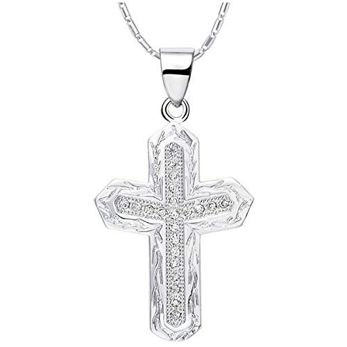 Collier en diamant pendentif argent anti-ternissement
