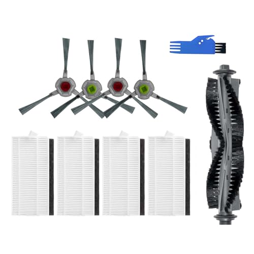 MsDaos Replacement Parts Compatible with Airrobo P20 Robot Vacuum Cleaner, Spare Accessories Kit Include 1 Roller Brush, 4 Side Brushes, 4 HEPA Filters and 1 Cleaning Brush (10 PCS)