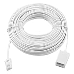 BT Telephone Extension Cable 20M, BT Male to Female Extension Cable 6-Pin Straight Through Telephone, Phone Line Cord Compatible with UK Landline Fax and Modem Home and Office