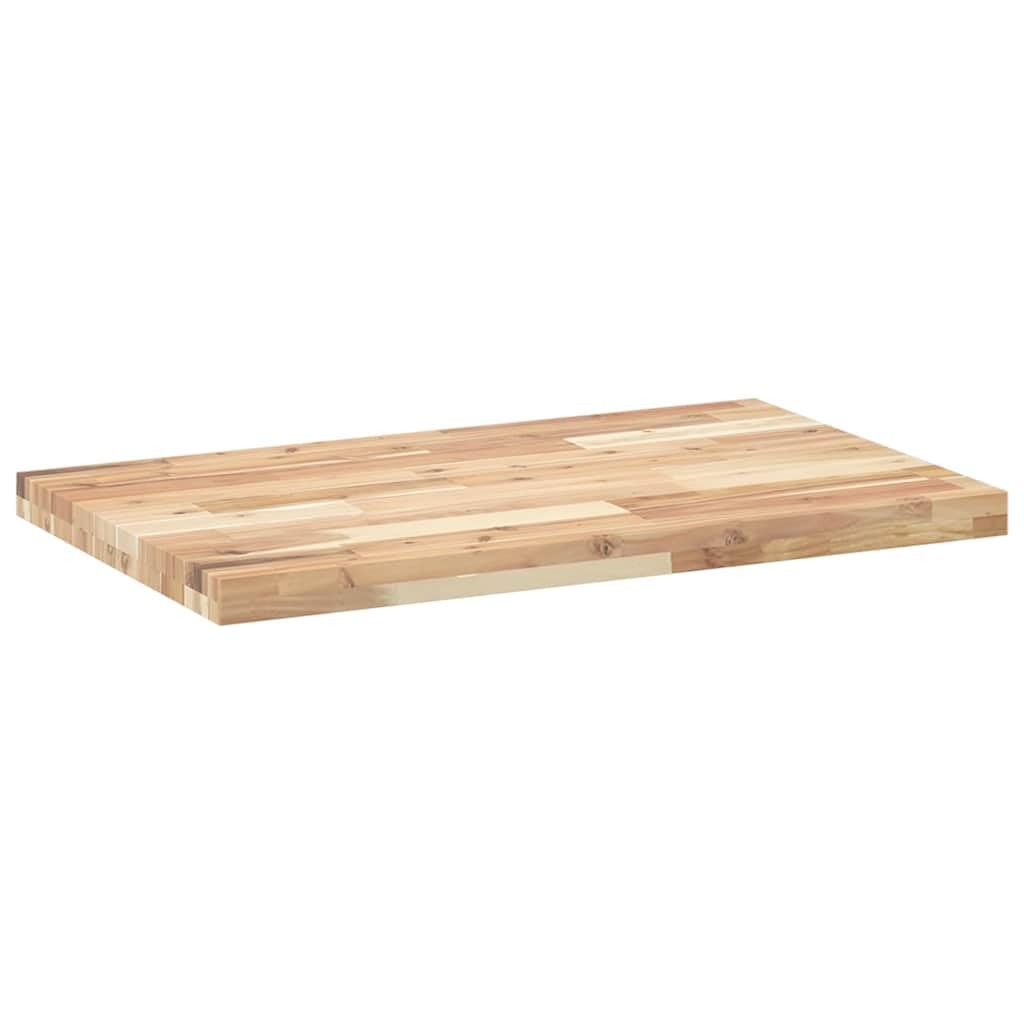 Massivholz Akazie Schreibtischplatte 80x50x4 cm Unbehandelt | Glatte Oberflache, Feuchtes Tuch Reinigung, Vielseitig Einsetzbar, Naturbelassen