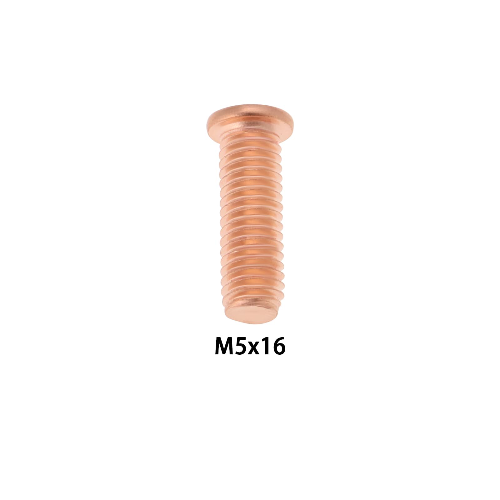 YINETTECH 200Pcs M5x16 Carbon Steel Copper Plated Stud Weld Spot Plated Copper Welding Screw Solder Point Nail Bolt or Capacitor Discharge - Image 4