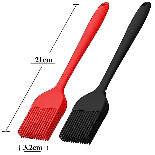 Silikon Pinsel, Backpinsel Silikonpinsel 2er Set (21cm) Silikonpinsel Küch Kochpinsel für Kochen,BBQ Grillen,Kochpinsel in Lebensmittelqualität und BPA frei