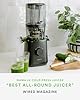 NAMA J2 Cold Press Juicer, Self Feeding for Hands Free Operation, Residue Free Chew Squeezer for More Juice, Less