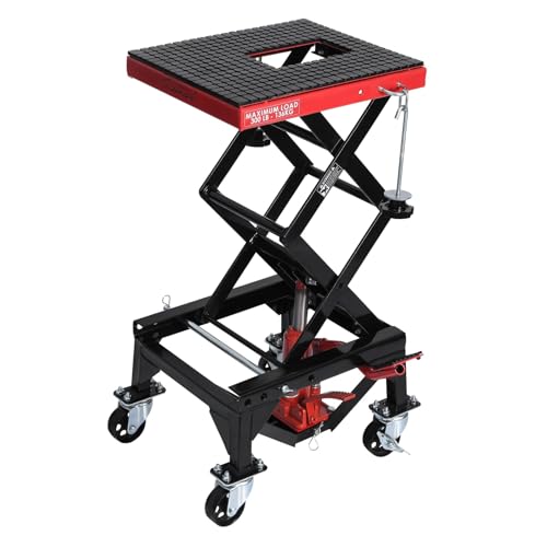 Fiernero Motorcycle Scissor Lift Stand 136KG Motorbike Lift Working Bench ATV Jack