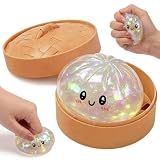 Juguete Antiestrés Dumpling, Juguete Sensorial Squishy Bao Dumpling, Dumpling Squishy, Glittere Dumpling Squishys, Dumpling Colorido Antiestrés, Anxiety Relief Fidget, para Familia, Relajación Oficina