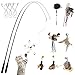 LELE LIFE 70' Ultra Long Cat Wand Toy for Full Fun, Interactive Cat Toys for Indoor Cats Kitten, 2Pcs Retractable Flexible Poles and 8Pcs Cat Feather Toys Bell Teaser Refills, 2Pcs String Refills