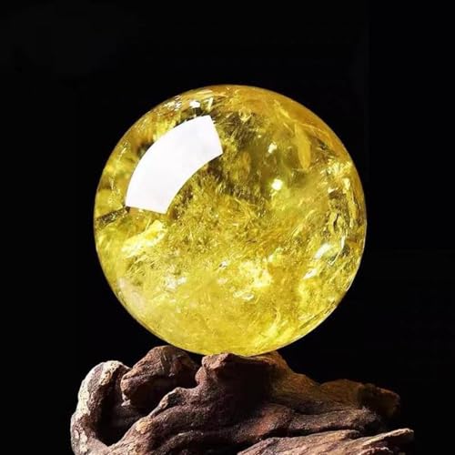 Boule de cristal jaune pour harmoniser votre decoration de bureau de maison