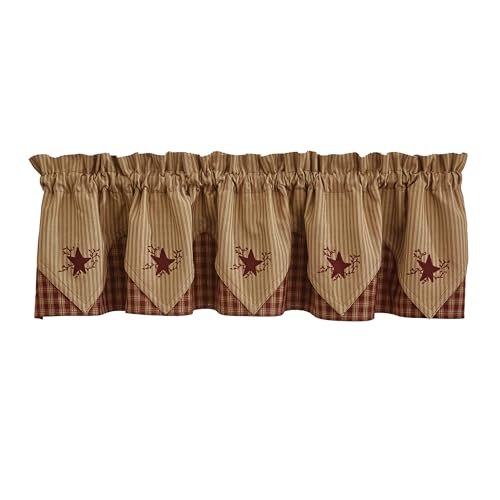 Park Designs Wine Sturbridge Star Embroidered Point Valance