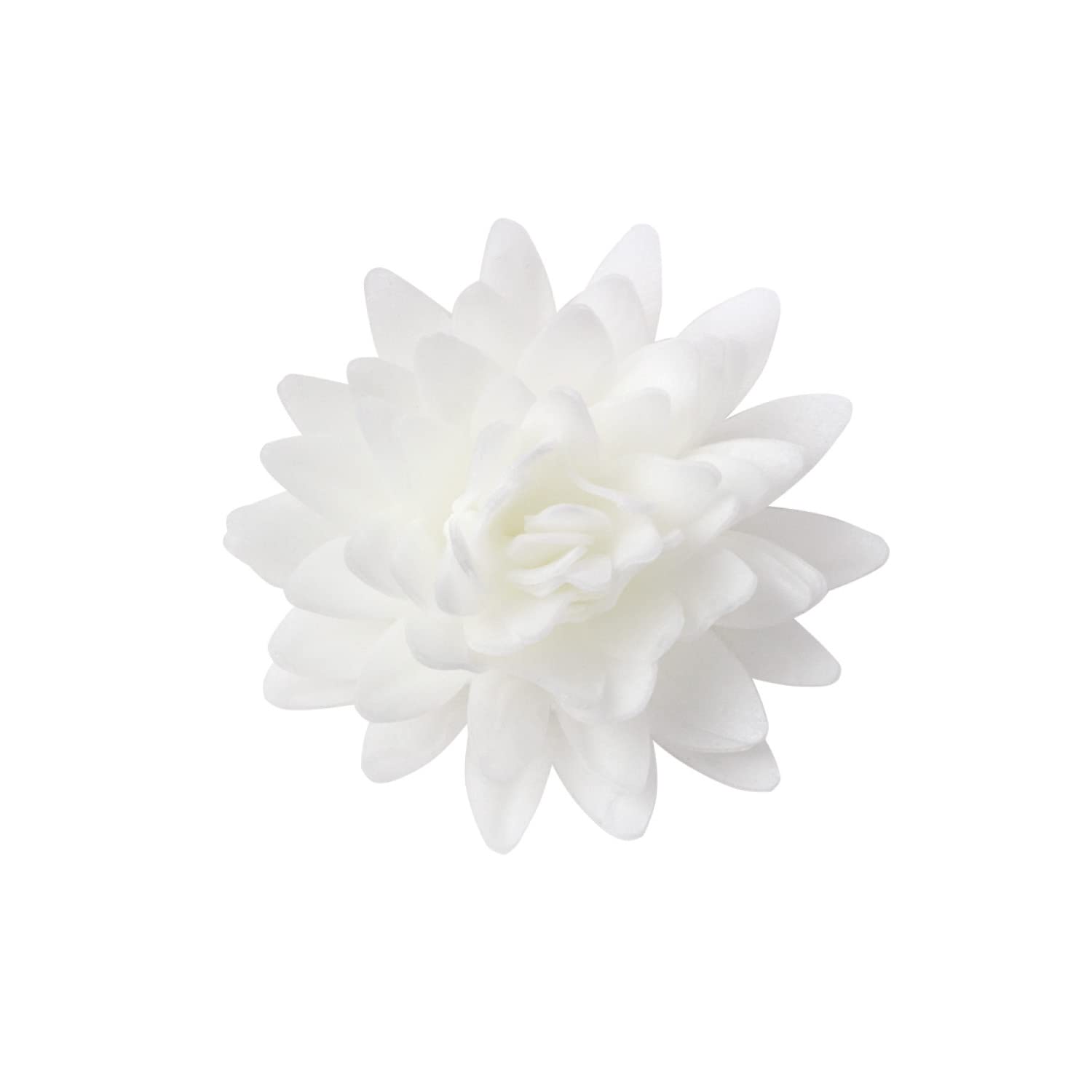 Dekora - Caja de 18 Flores de Oblea para Decorar - Flores Comestibles para Tartas - Decoración Tarta Cumpleaños de Oblea - Color Blanco - 5,5 cm