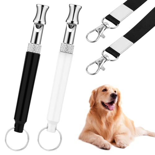 2 Pcs Dog Whistle to Stop Barking for Dogs, Adjustable Ultrasonic Silent Dog Whistle, Dogs Whistles...