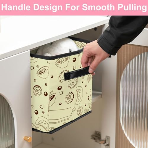 Boîte de rangement cube en tissu robuste pour livres et dressing de maison - 7