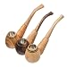 Set of 3 Tobacco Pipe - Handmade Wooden Smoking Pipes for Tobacco and Herbs - Unique 100% Natural Long Smoking Pipes