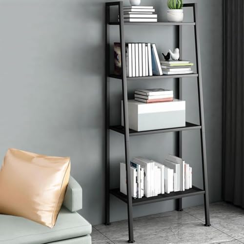 Estantería metálica de Escalera, Moderna, de Suelo a Techo, Trapezoidal, para balcón, con estantes rectangulares, Multicapa.