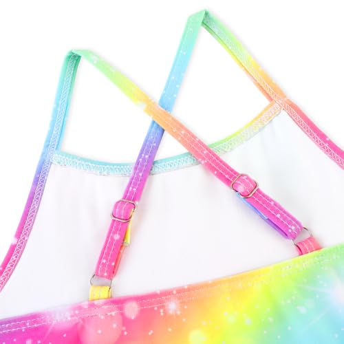 Girls One Piece Swimsuits Cute Ruffles Swimming Bathing Suit with Adjustable Straps Beach Pool Kids Swimwear 3T-123