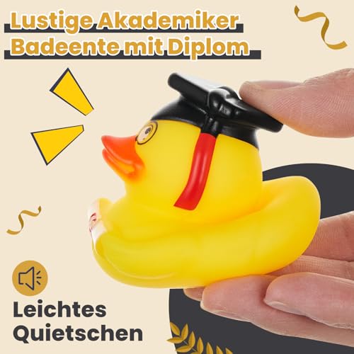 Kasyat Lustige Akademiker Badeente mit Diplom Geschenk bei bestandener Prüfung Abschlussfeier Uni Hochschule (Doktorhut)